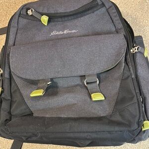 Eddie Bauer Black and Green Diaper Backpack